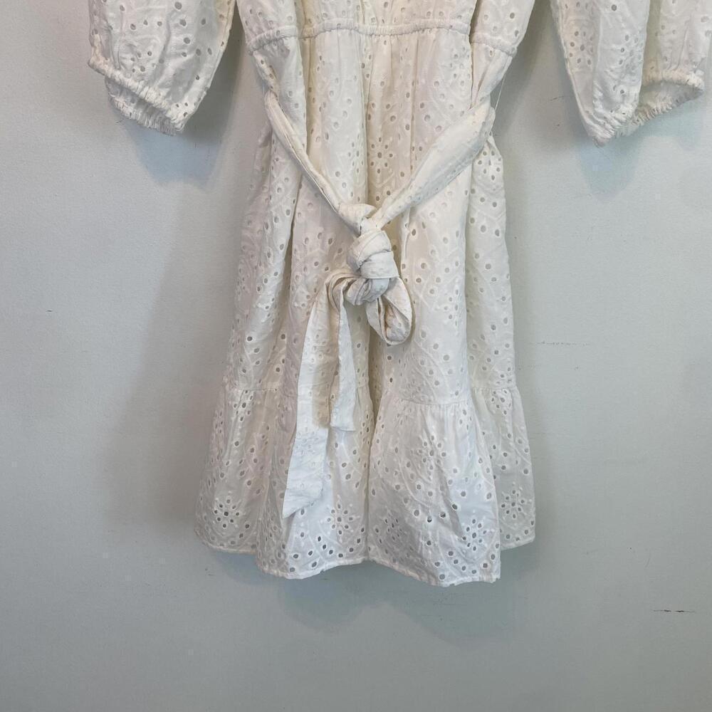 ELOQUII white eyelet long sleeve mini dress - Picture 4 of 6